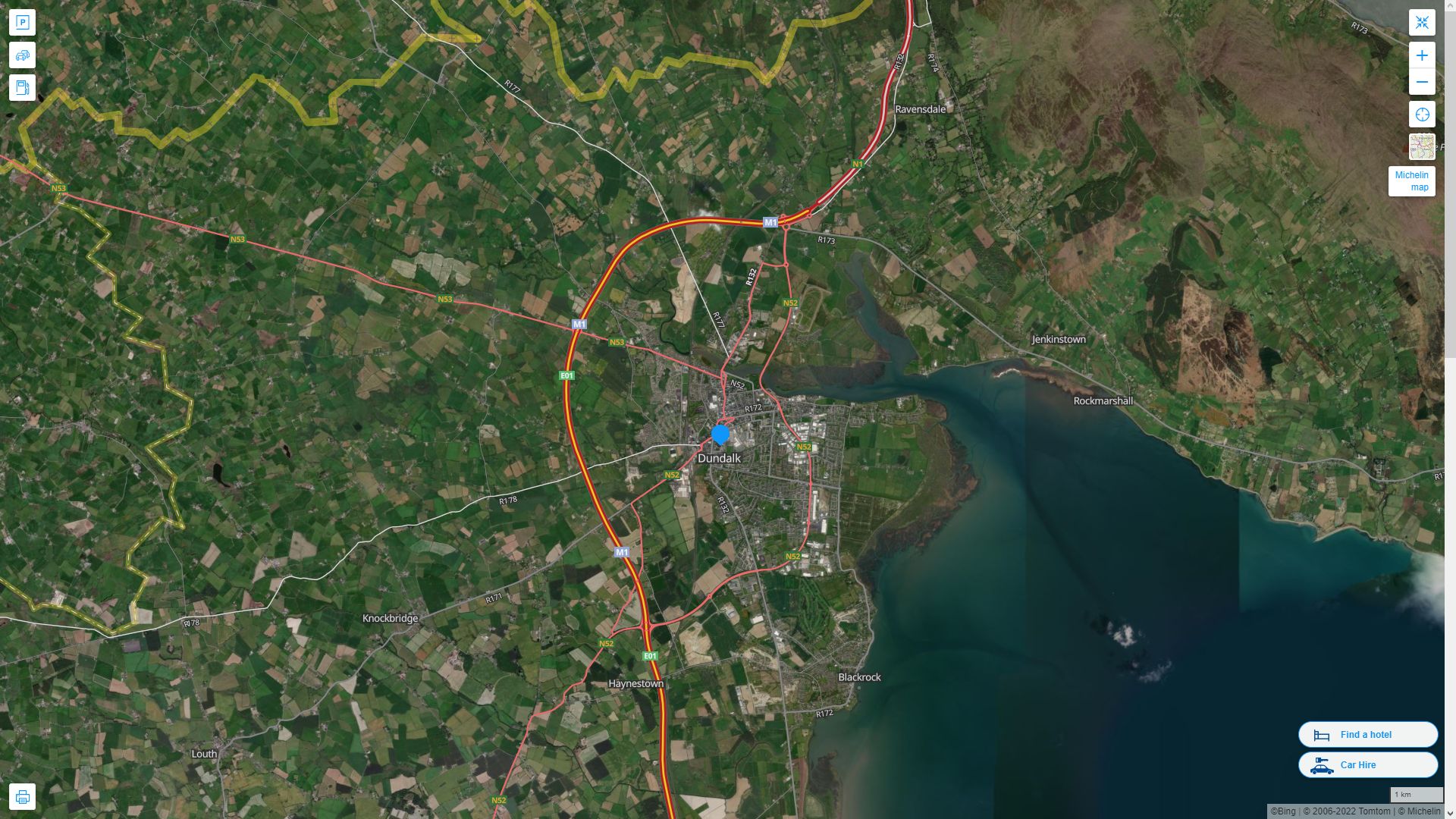 Dundalk Highway and Road Map with Satellite View